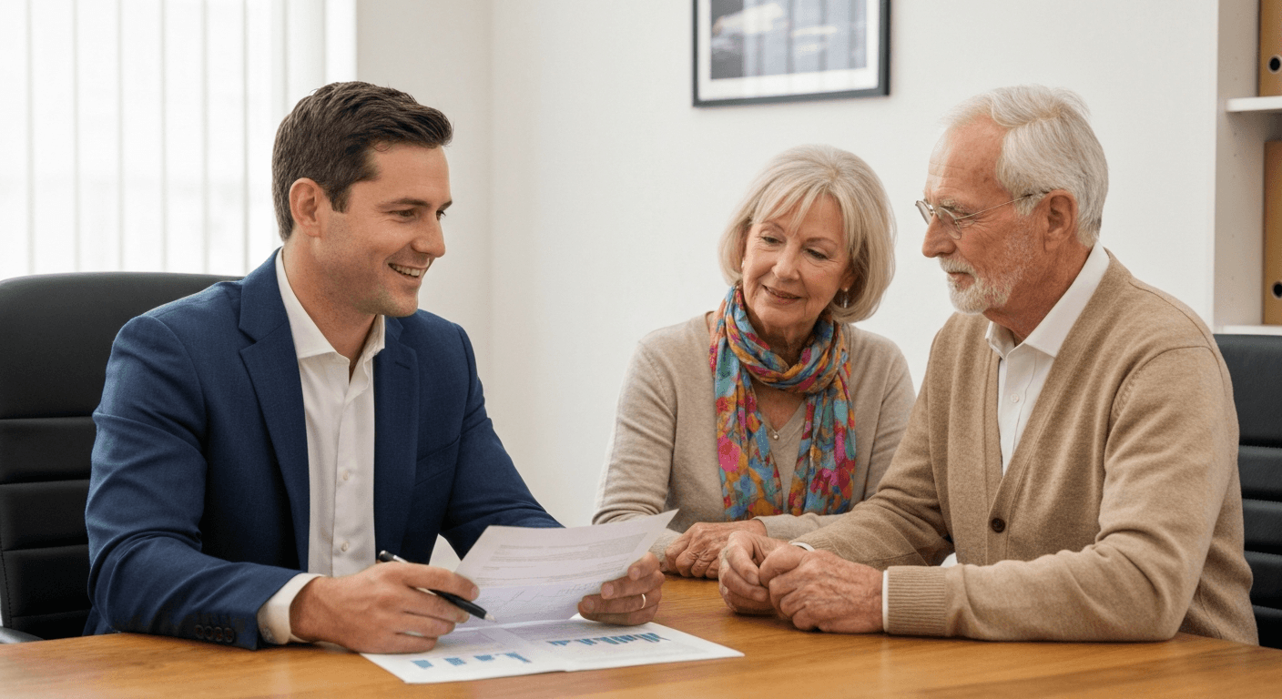 Financial advisor consulting with client on 401(k) rollover options